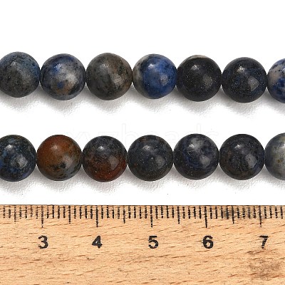 Natural Dumortierite Beads Strands G-F826-A01-8mm-1