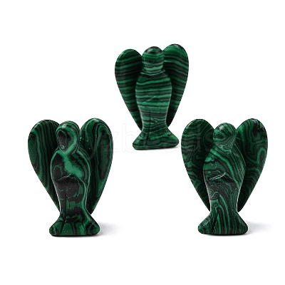 Synthetic Malachite Angel Figurine DJEW-N006-01A-28-1