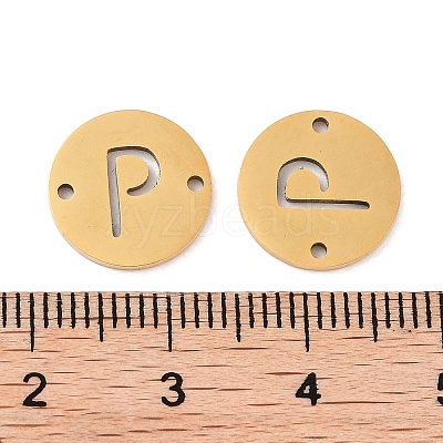 PVD Vacuum Plating 201 Stainless Steel Hollow Flat Round Links FIND-R149-03P-G-1