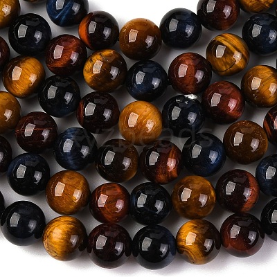 Natural Tiger Eye Beads Strands G-L446-02-8mm-1
