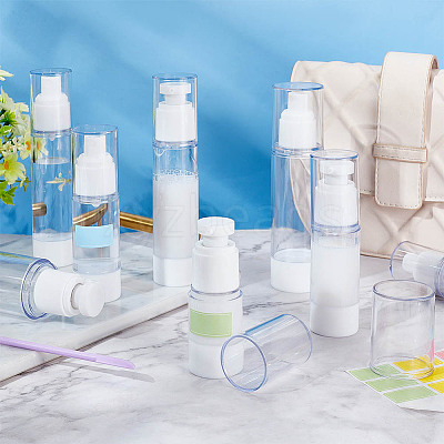 8Pcs 8 Style Plastic Portable Refillable Airless Pump Bottles AJEW-PH0011-42-1