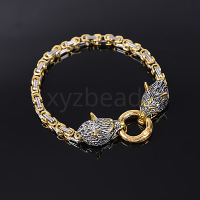 Vintage Alloy Viking Wolf Link Bracelets for Unisex WGCFB12-01-1