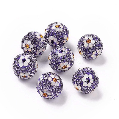 Polymer Clay Rhinestone Beads RB-L029-03C-1