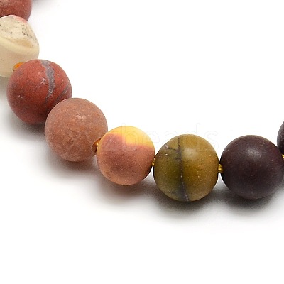 Frosted Natural Mookaite Round Bead Strands G-M064-8mm-11-1