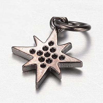 Brass Micro Pave Cubic Zirconia Charms ZIRC-K045-07B-1