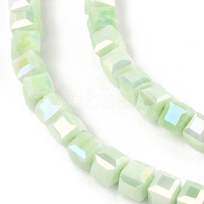 Electroplate Opaque Glass Beads Strands EGLA-U004-02E-1