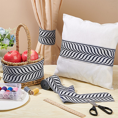 4.6~4.7M Polyester Jacquard Leaf Ribbon OCOR-OC0001-39A-1