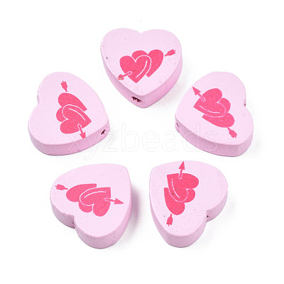 Spray Painted Maple Wood Beads WOOD-Q030-88B-1