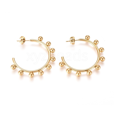 304 Stainless Steel Stud Earrings X-EJEW-E258-07A-G-1