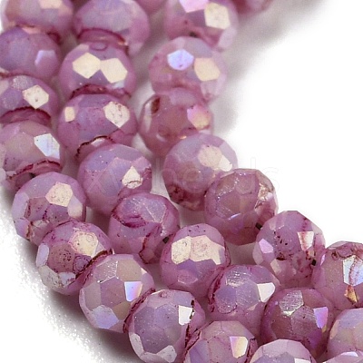 Opaque Baking Paint Glass Beads Strands DGLA-F002-03-1