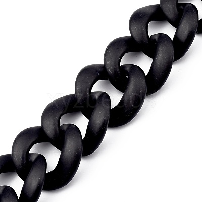 Handmade Spray Painted CCB Plastic Curb Chains AJEW-JB00737-01-1