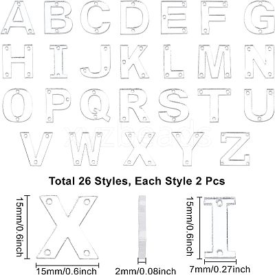 52Pcs 26 Style Acrylic Sew on Rhinestone FIND-FG0001-22-1
