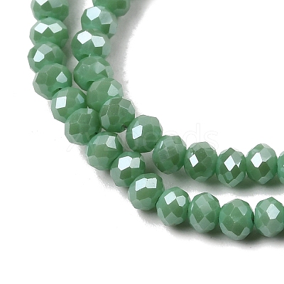 Faceted Rondelle Full Rainbow Plated Electroplate Glass Beads Strands EGLA-M004-2mm-A15-1