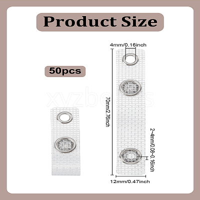 50Pcs PVC & Iron Snap Clip Straps FIND-LP0008-41-1