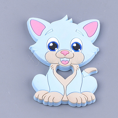 Food Grade Eco-Friendly Silicone Kitten Cabochons SIL-T052-08D-1