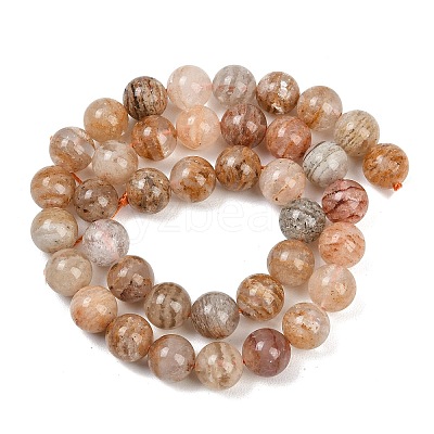 Natural Multilayer Lodolite Quartz Beads Strands G-Z133-A02-10mm-02-1