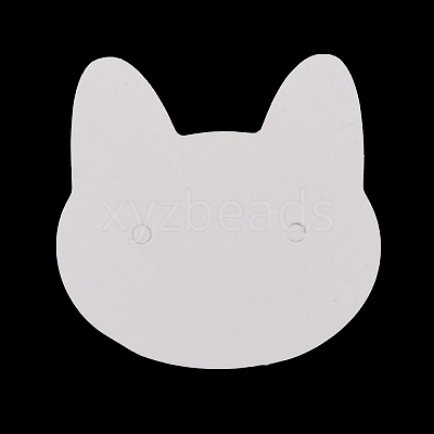 100Pcs Cat Head Shape Paper Jewelry Earring Display Cards AJEW-Z021-03B-1