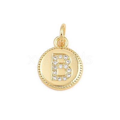 Brass Micro Pave Clear Cubic Zirconia Charms CU-CBA56CE-12G-B-1