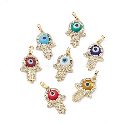 Rack Plating Eco-friendly Brass Micro Pave Clear Cubic Zirconia Pendants LAMP-G157-02G-1
