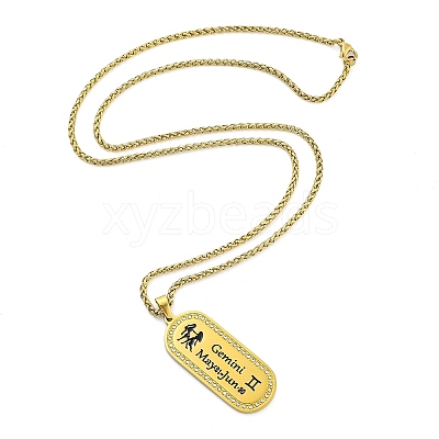Constellation 304 Stainless Steel Micro Pave Clear Cubic Zirconia Wheat Chain Pendant Necklaces for Women Men NJEW-U007-01E-1