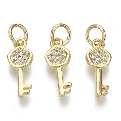 Brass Micro Pave Cubic Zirconia Charms ZIRC-S067-025-NF-1