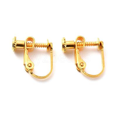 Brass Screw On Clip-on Earring Findings KK-L164-02G-1