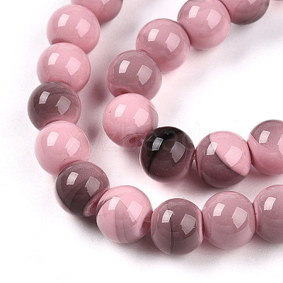 Baking Paint Glass Beads Strands DGLA-N013-8mm-09-1
