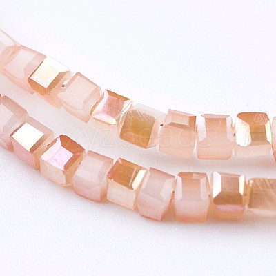 Electroplate Glass Beads Strands EGLA-F121-HR-B04-1