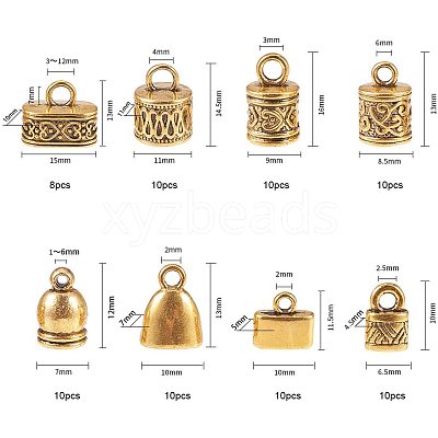 Alloy Tibetan Style Cord Ends TIBEB-PH0004-47AG-1