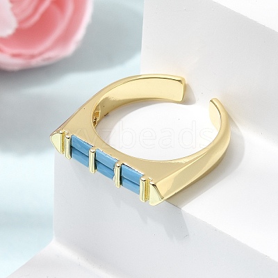 Brass Micro Pave Cubic Zirconia Cuff Open Rings for Women RJEW-L343-02G-01-1