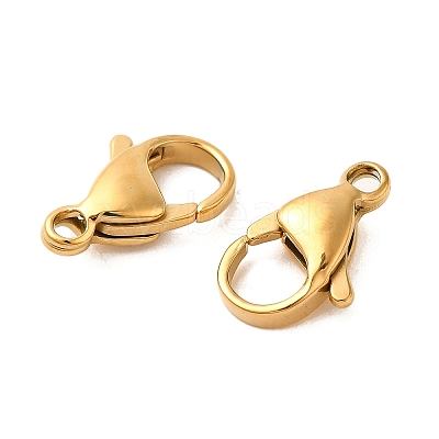 Ion Plating(IP) 304 Stainless Steel Lobster Claw Clasps Hand Polished X-STAS-AB15-G-01-1