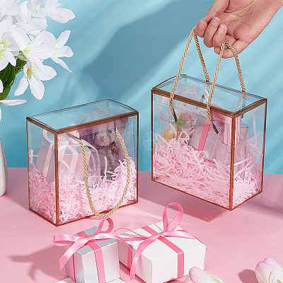 Transparent PET Plastic Gift Tote Boxes CON-WH0085-61B-01-1