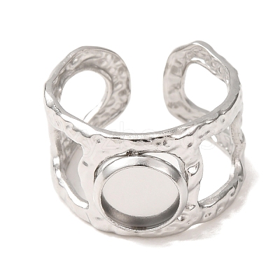 Hammered 304 Stainless Steel Cuff Ring Components SA-CBAC0DF-02A-P-1