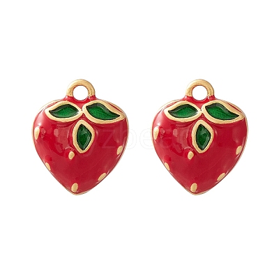2Pcs Brass Enamel Charms KK-YW0001-70-1