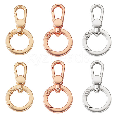 6Pcs 3 Colors Alloy Swivel Clasps FIND-TADJ0001-15-1