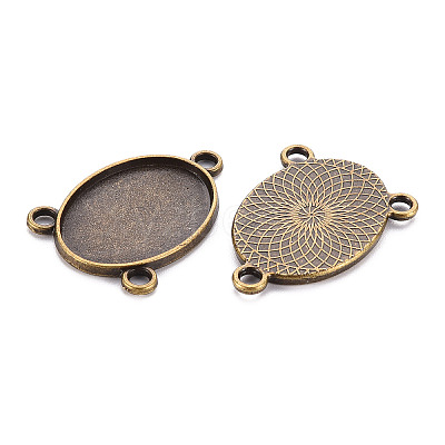 Tibetan Style Alloy Cabochon Connector Settings LS-S-TIBE-Q079-18x25-AB-1