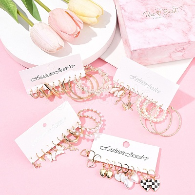 5 Sets 5 Colors Alloy Hoop Earring Sets EJEW-FS0001-23B-1