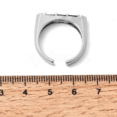 Brass Micro Pave Cubic Zirconia Cuff Open Rings for Women RJEW-L343-02P-02-1
