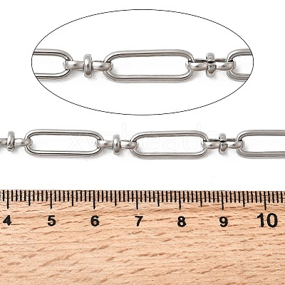 304 Stainless Steel Rectangle Link Chains CHS-Z007-22P-1