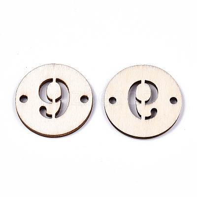 Unfinished Natural Poplar Wood Links Connectors WOOD-S045-138B-9-1