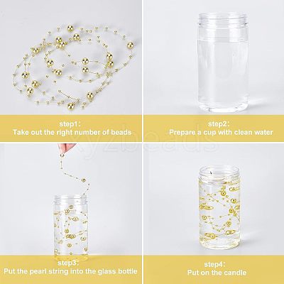 2 Bags 2 Colors Plastic Bead Garland Strand KY-NB0001-32-1
