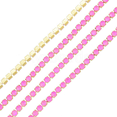 Brass Rhinestone Strass Chains CHC-N017-003A-C06-1