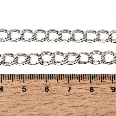 6.5MM 201 Stainless Steel Double Link Chains Necklaces for Unisex NJEW-K302-05P-1