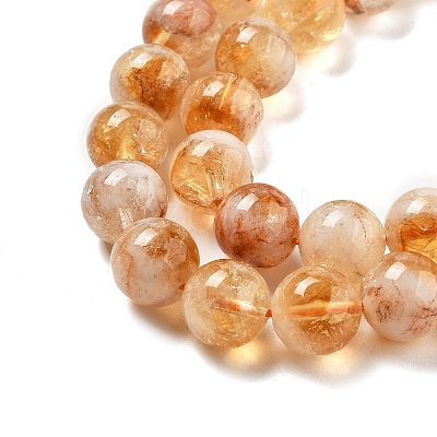 Heated Natural Citrine Beads Strands G-A262-A01-10mm-1