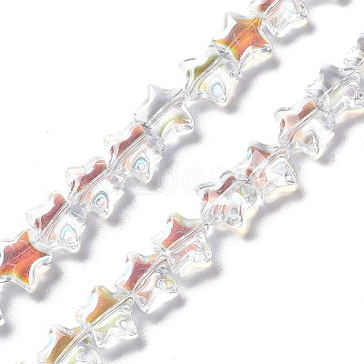 Transparent Electroplate Glass Beads Strands EGLA-E030-01J-1