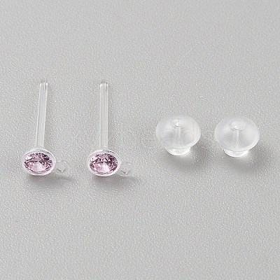 Resin Stud Earring Finding RESI-WH20001-08E-1