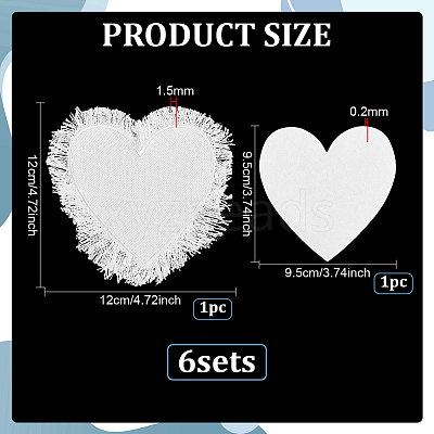 6Bags Polyester Blank Embroidery Sew on Cloth Patches PATC-PH0001-86C-1
