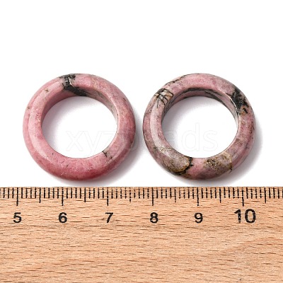 Natural Rhodonite Plain Band Ring RJEW-P044-01A-11-1