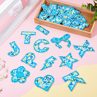 2 Sets Polyester Embroider Self-adhesion Thread Iron on/Sew On Patches PATC-TA0001-54A-1