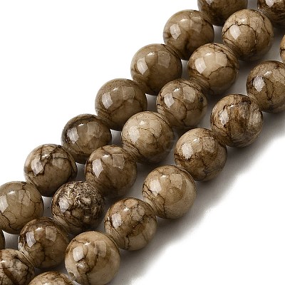 Natural Striped Stone Beads Strands G-D315-A01-03-8mm-1